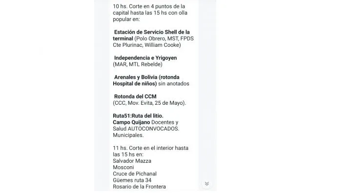 Cortes piquetes