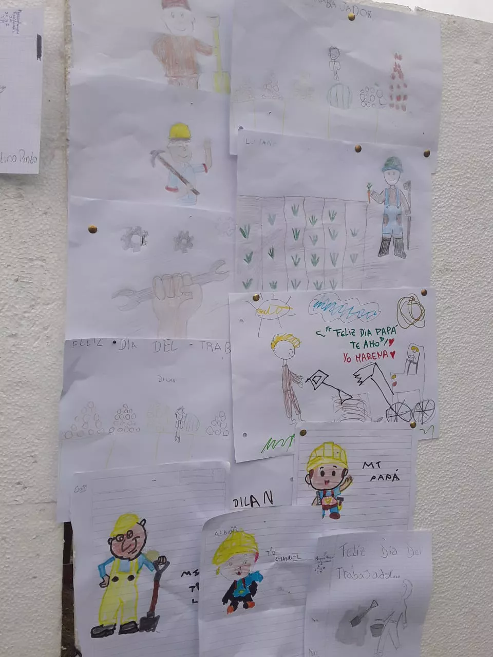 mural dibujos 1ro de mayo