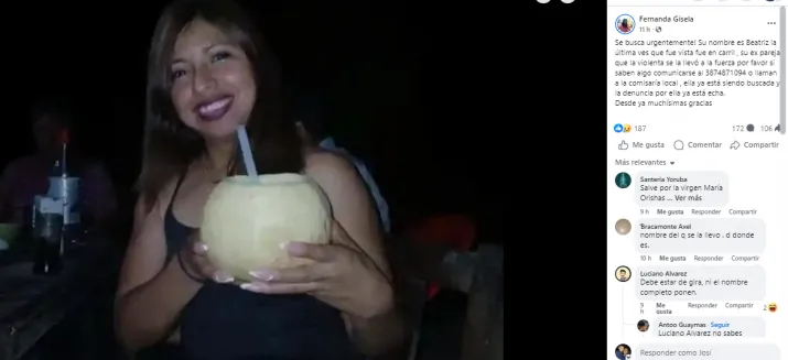 salteña desaparica por ex