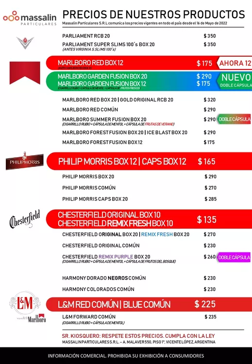 precios cigarros
