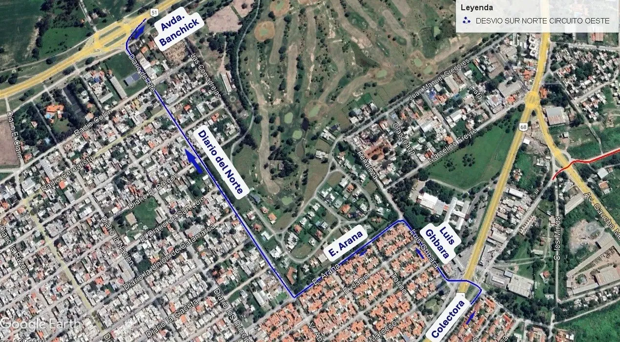 Plan Vial Zona Sur corte
